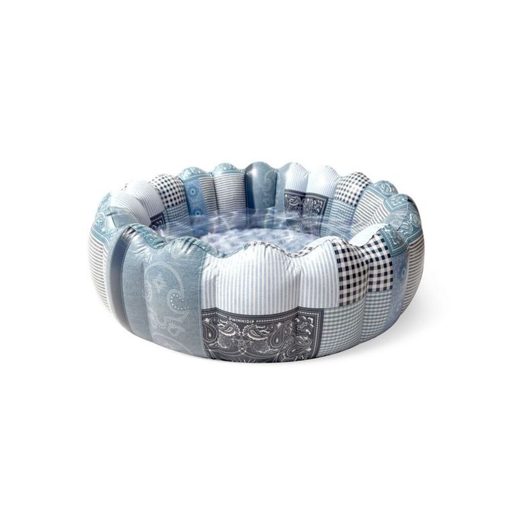 MINNIDIP -  Minni Tufted Pool - Denim Patchwork Blue
